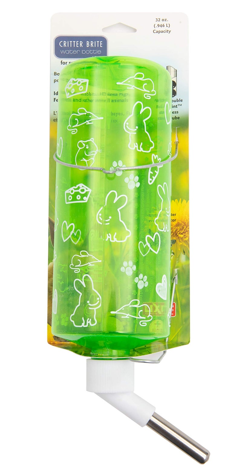 Lixit Critter Bright Water Bottles for Hamsters, Rabbits, Chinchillas, Ferrets, Guinea Pigs and Other Small Animals. (32 Ounce Pack of 1, Assorted) - Image 1